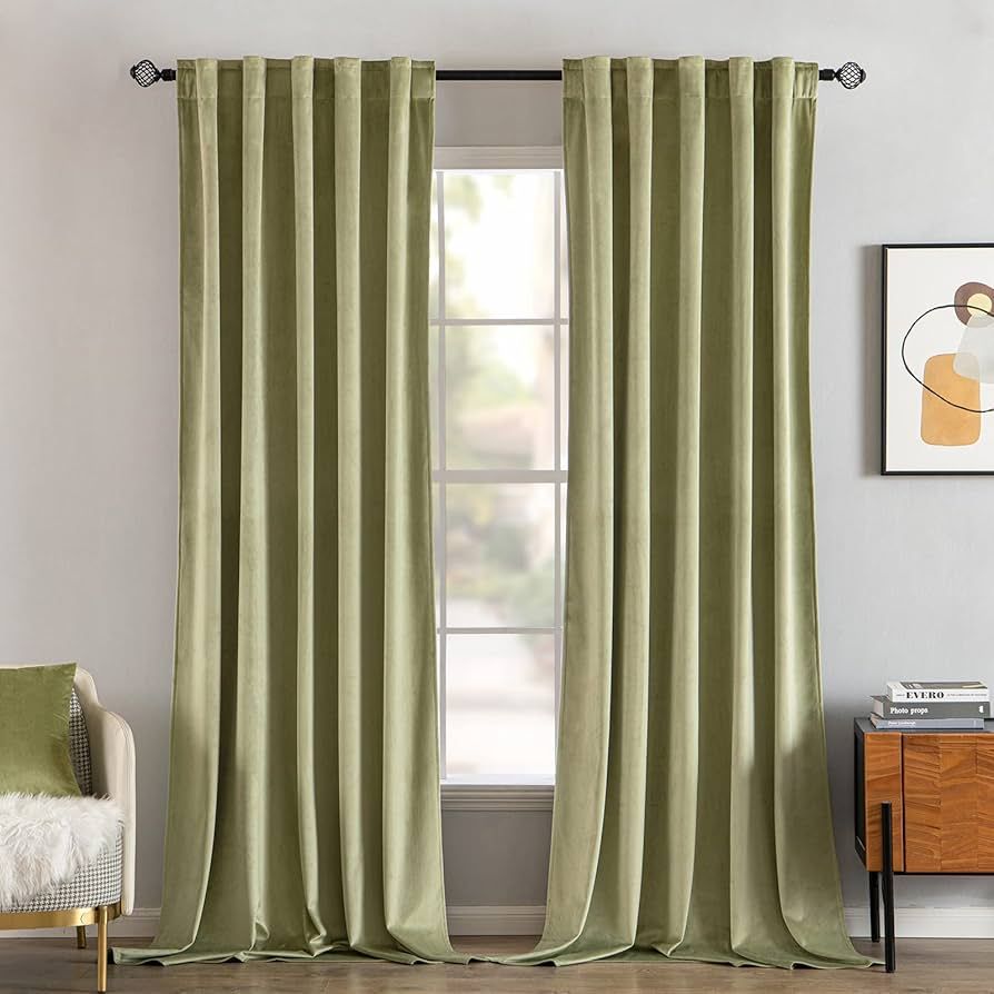 MIULEE Velvet Curtains 90 inches 2 Panels - Luxury Blackout Curtains for Bedroom Living Room Ther... | Amazon (US)