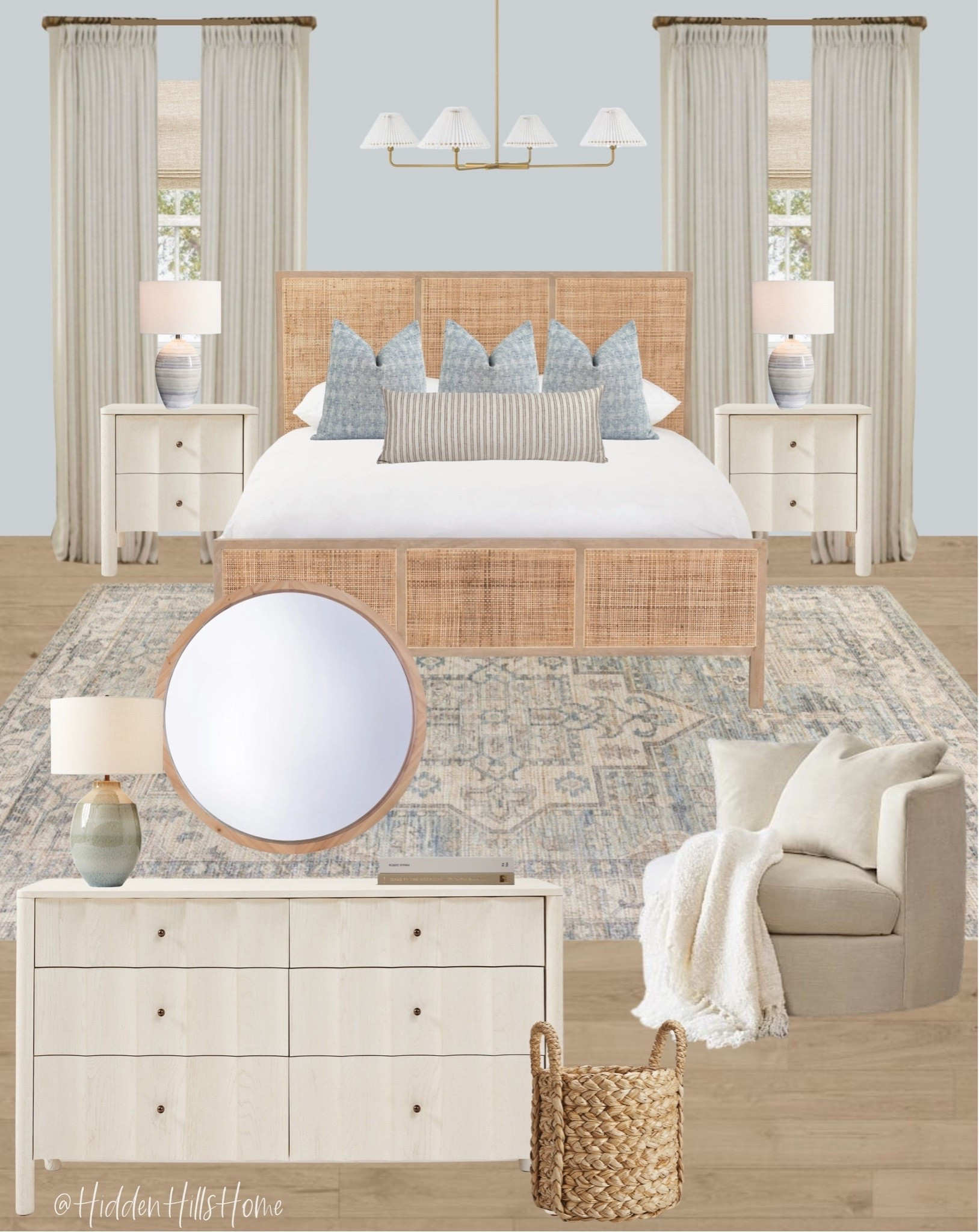 Coastal bedroom decor mood board, beach house bedroom design, bedroom Inspo, home decor ideas #bedroom
Wall color is SW North Star

#LTKHome #LTKSaleAlert #LTKSeasonal