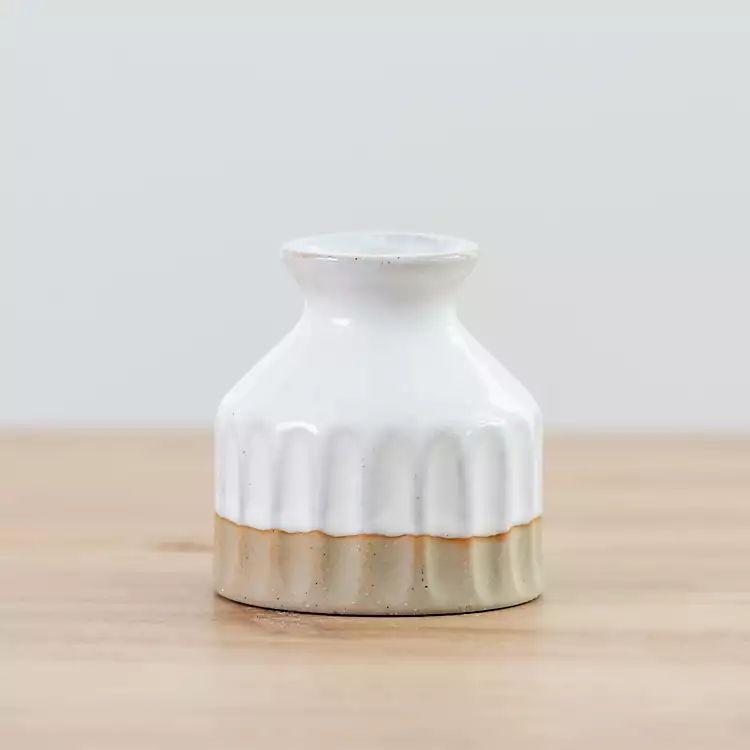 Two-Tone White Dipped Stone Bud Vase | Kirkland's Home