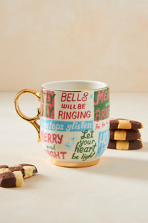 Danielle Kroll Making Spirits Bright Mug By Danielle Kroll in Assorted Size MUG/CUP | Anthropologie (US)