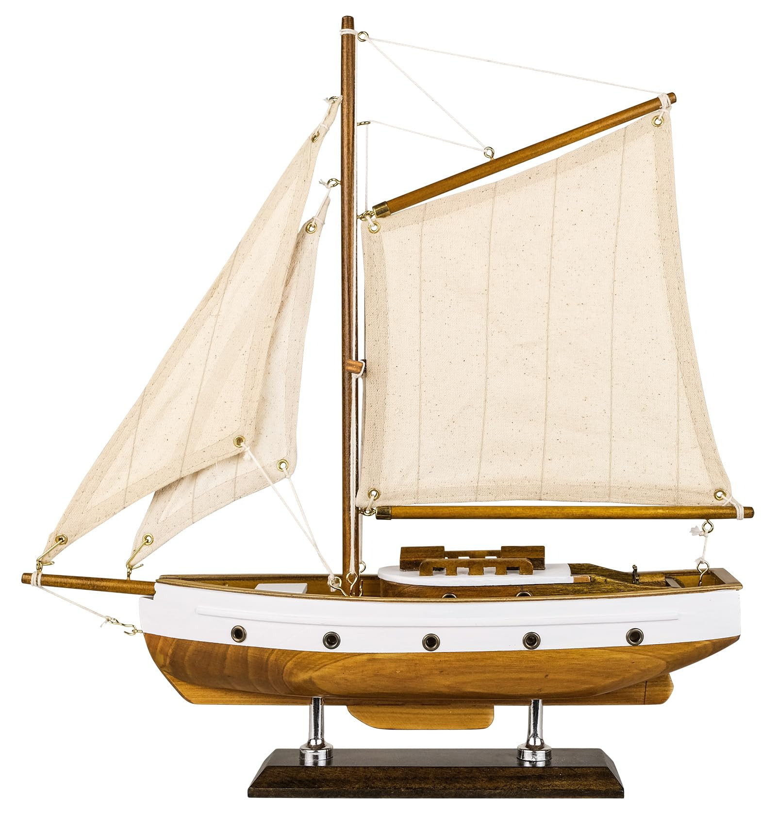 SAILINGSTORY Wooden Sailboat Decor Sail Boat Model Ship Sailing Yacht for Home Decoration Wood Co... | Amazon (US)