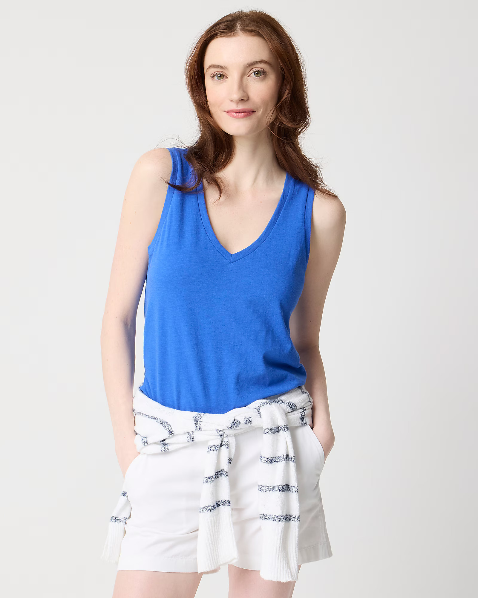 Slub cotton V-neck tank top | J.Crew Factory
