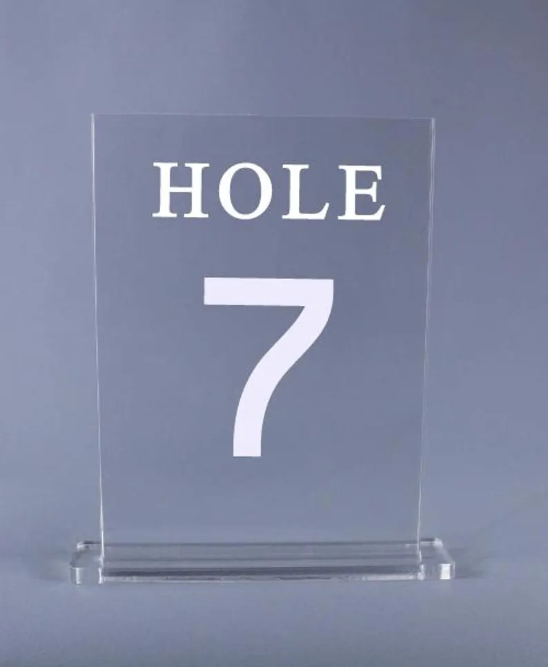Golf Hole Theme Table Numbers - Engraved Acrylic for Wedding, Receptions, or Parties - Etsy | Etsy (US)