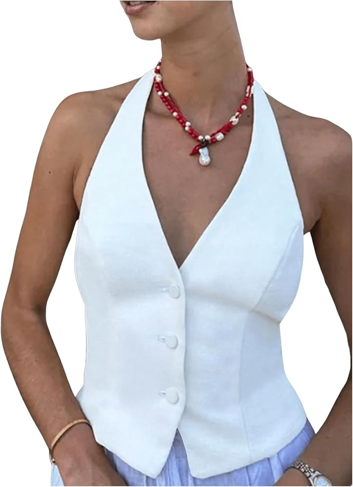 SHENHE Crop Vest Suit Vest Top | Amazon (US)