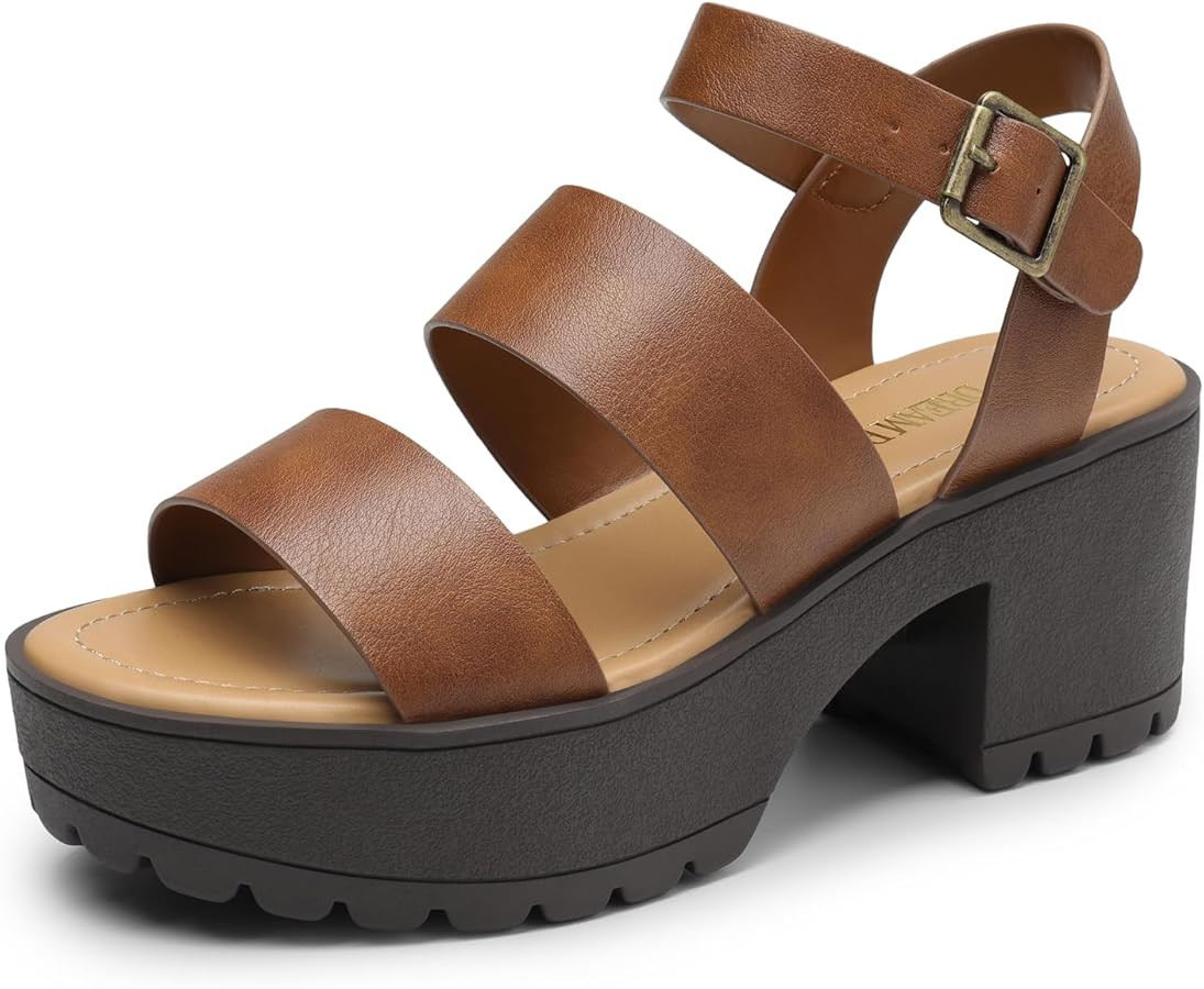 DREAM PAIRS Platform Heels for Women Lightweight Chunky Open Toe Stylish Comfortable Fisherman Sa... | Amazon (US)