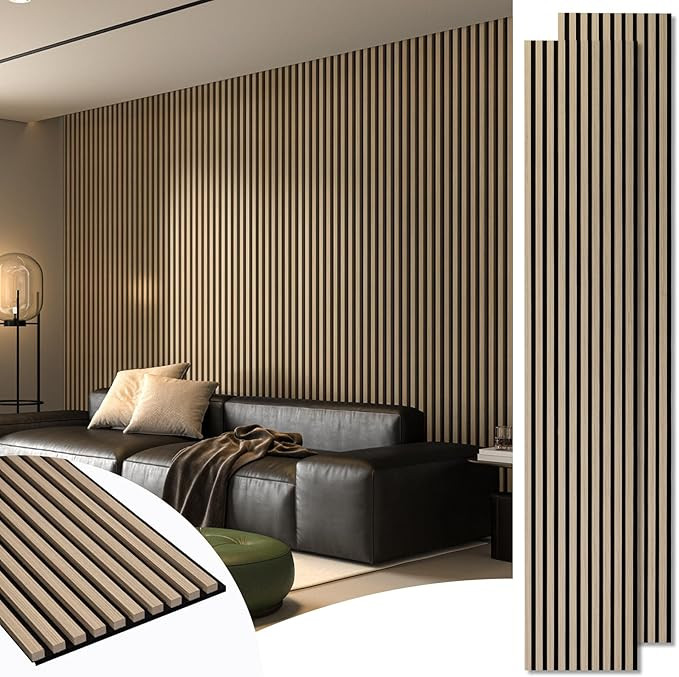 Art3d 2-Pack 108" x 12" Acoustic Wood Panels for Wall, Soundproof Wood Slat Panel for Wall and Ce... | Amazon (US)
