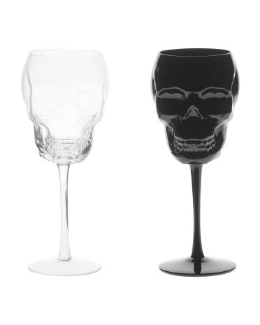 2pk Skull Wine Glasses | TJ Maxx
