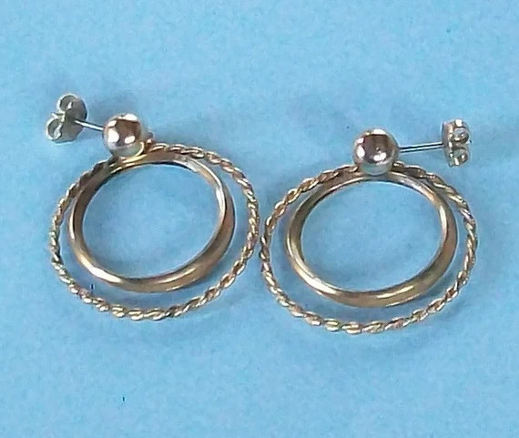 Vintage Avon Gold Tone Double Hoops Dangle Pierced Earrings | Etsy (US)