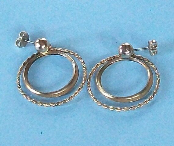 Vintage Avon Gold Tone Double Hoops Dangle Pierced Earrings | Etsy (US)