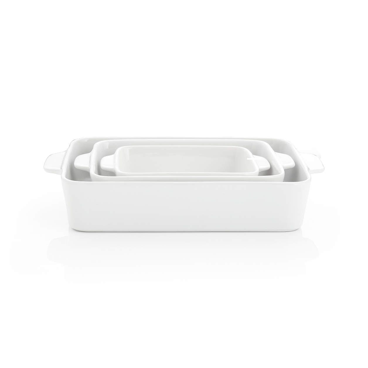White Baking Dish Set of 3 + Reviews | Crate & Barrel | Crate & Barrel