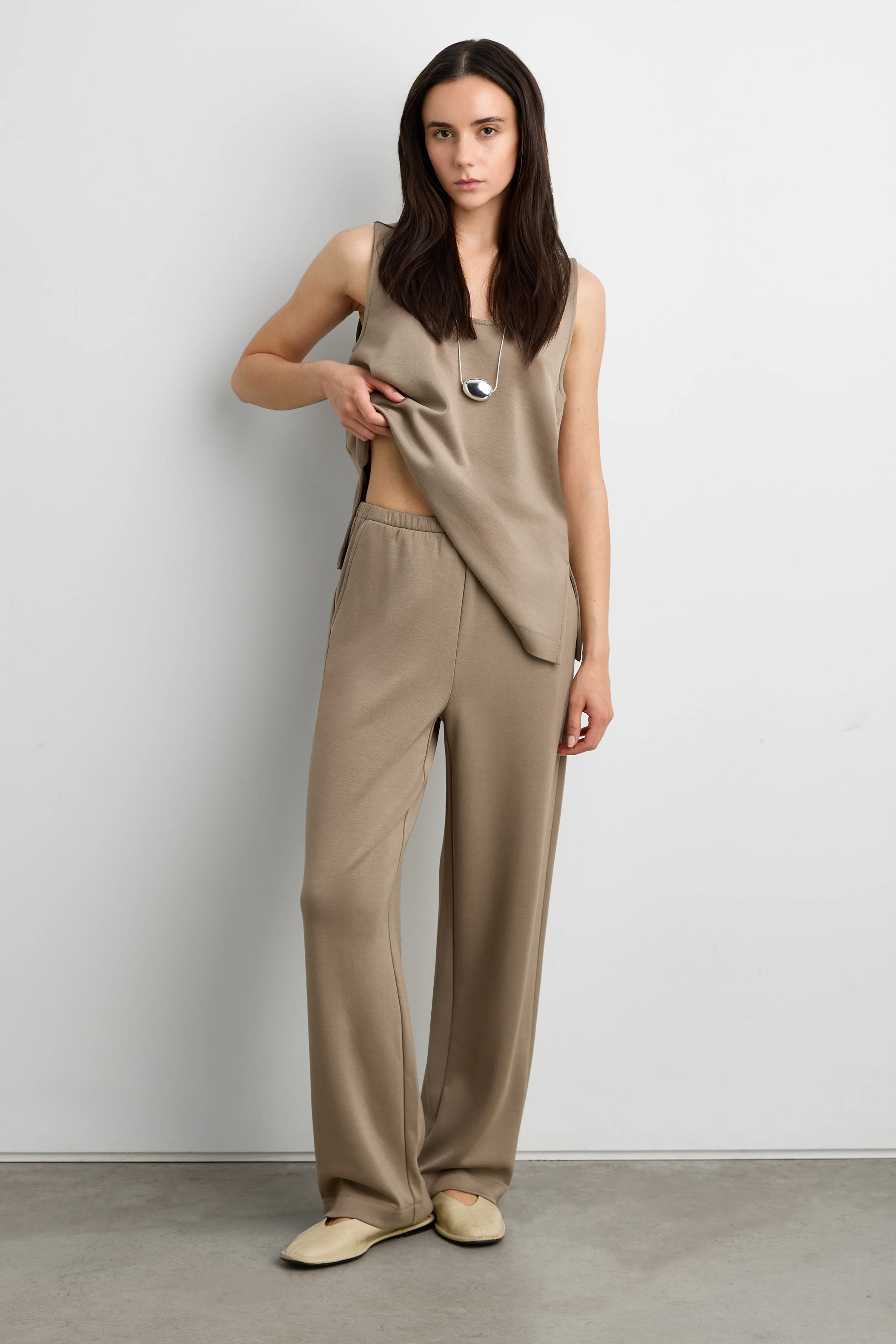 SCUBA ELASTIC WAIST STRAIGHT LEG PANT | OAK + FORT