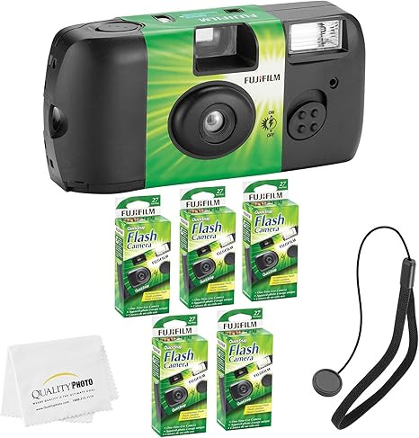 Fujifilm QuickSnap Flash 400 Disposable 35mm Camera (1 Pack) Bonus Hand Strap + Quality Photo Mic... | Amazon (US)