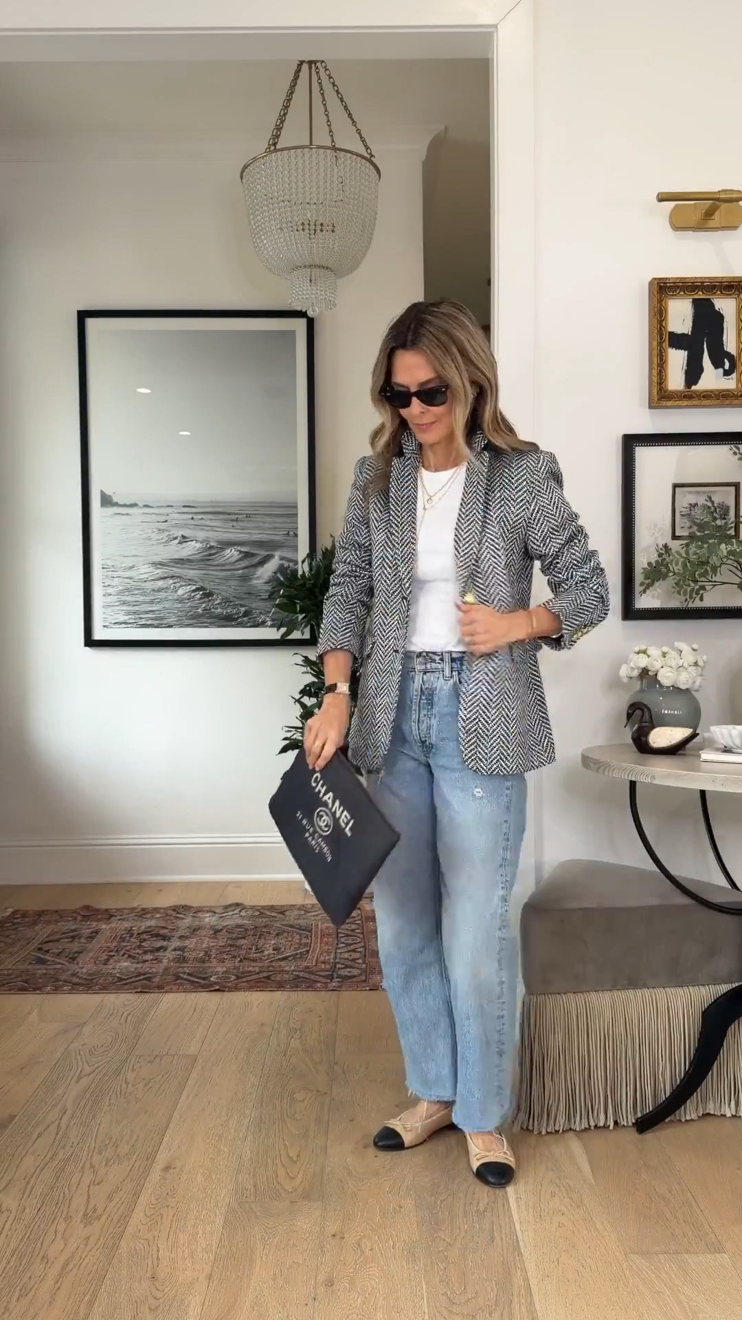 -Blazer is classic and on sale, wearing a 2. 
I’m 5’6”
-Jeans are years old. I sized up 1 size. 
-Bag barrow service is Vivera. Discount code Tammy 
Caciola gives you the first month free! 
-Lila P discount code LPXTC15 wearing a Small. Soft structured fit, thicker fabric, It’s a favorite 

#LTKOver40 #LTKootd #LTKSaleAlert