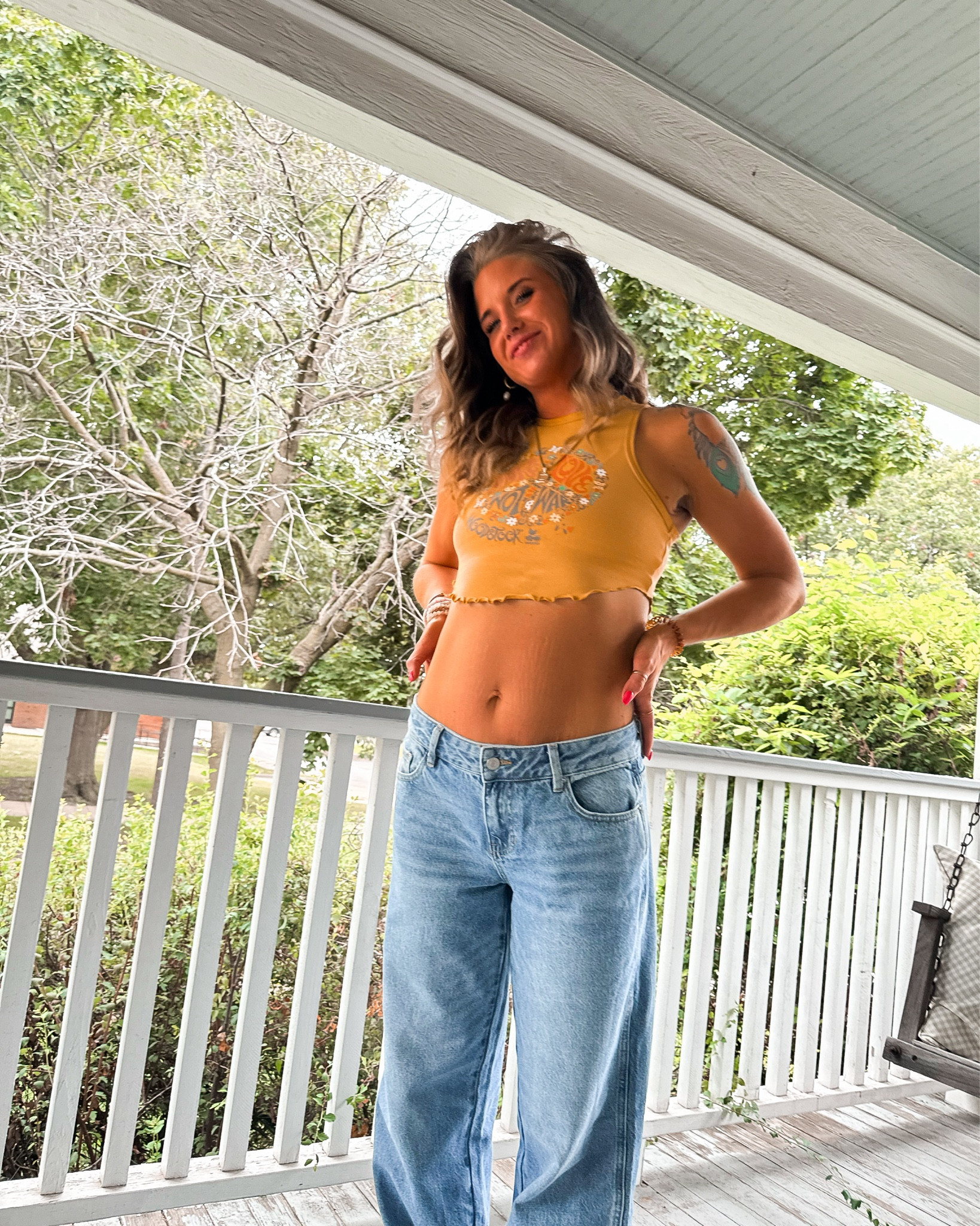 Hump day vibe, yesterday 🫡 
Summer to Fall look | seasonal transition looks | outfit look | style | forever21 crop tank | Target bag | PacSun low rise baggy jeans are my favorite pair I’ve ever owned 🤌🏼. SO. COMFY. On sale for $49 | adidas shoes 
#style #outfitinspo #summertofall #fashionblog #lowrisejeans 

#LTKFindsUnder50 #LTKSeasonal #LTKSaleAlert