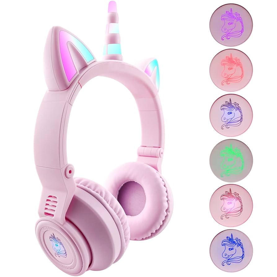 Unicorn Kids Headphones, Unicorn Bluetooth Headphones Foldable for Girls Boys Toddlers Phones pad... | Amazon (US)