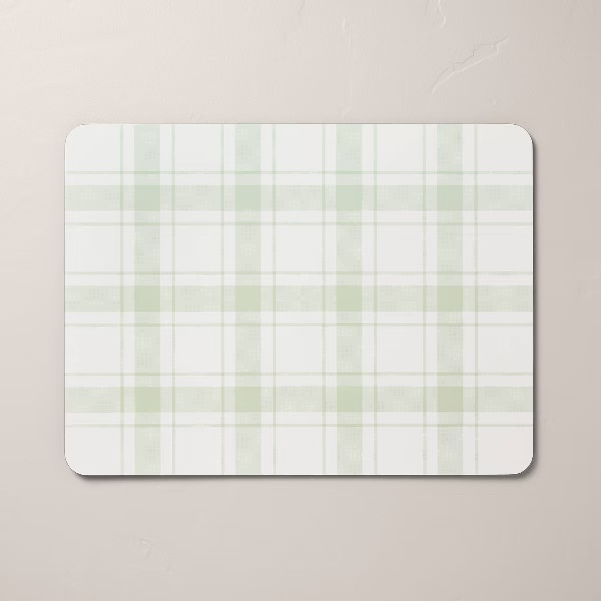 Plaid Wipeable Corkboard Placemat Green/Cream - Hearth & Hand™ with Magnolia | Target