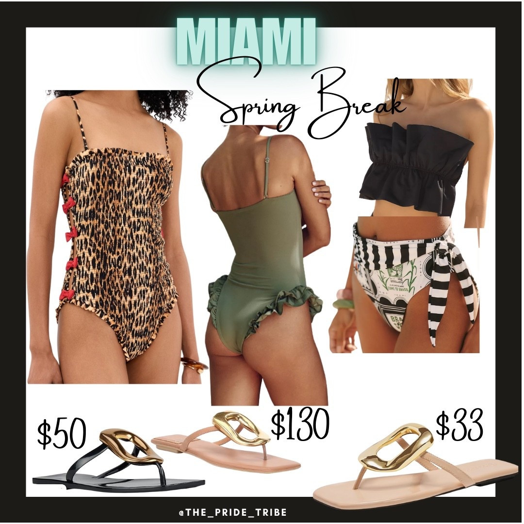 Obsessed with the fit of this ruffle bandeau top (tried on & purchased last week). I paired it with these high waisted bottoms. Bought these nude and black sandals for spring & then saw there was a dupe… ordered those too for a quality check! Will update when they come in. :) 

Spring break. Resort wear. Swimsuit. Bikini top  

#LTKActive #LTKSeasonal #LTKValentine