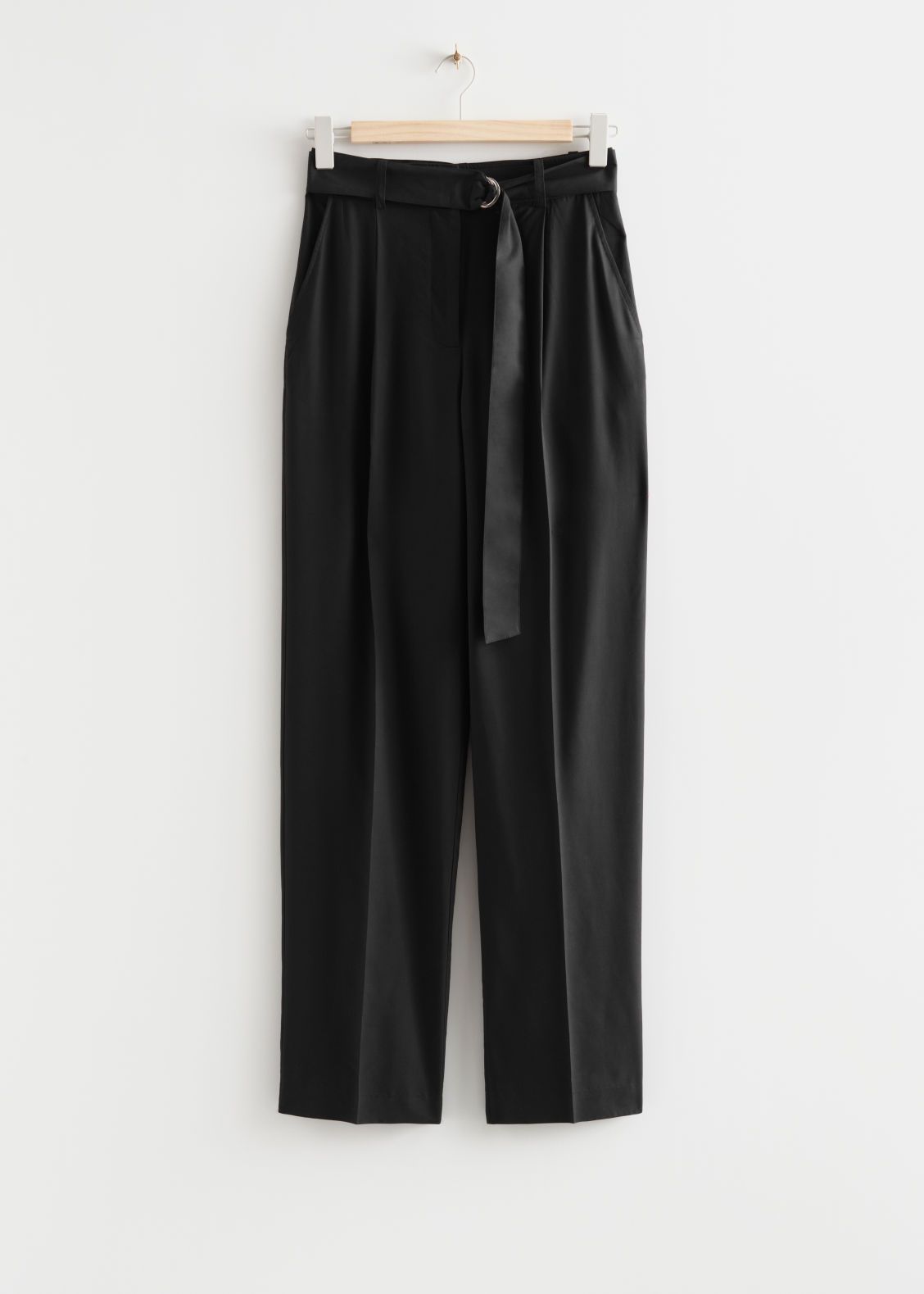 Belted Silk Trousers - Black | & Other Stories US