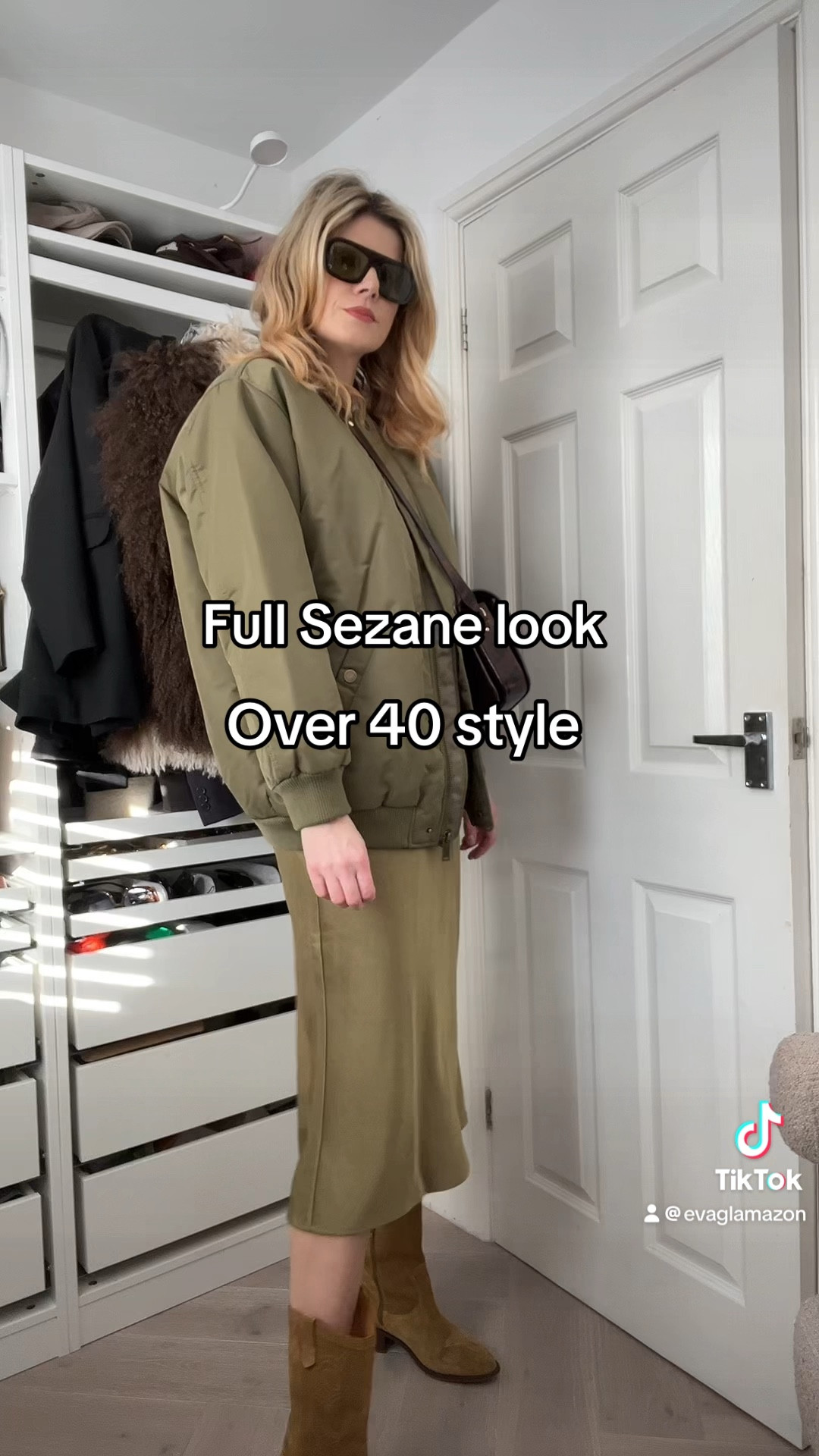 Sezane Paris outfit, Sezane jacket, Milo bag, bomber jacket, green bomber, green slip skirt, suede boots 

#LTKstyletip #LTKeurope #LTKuk