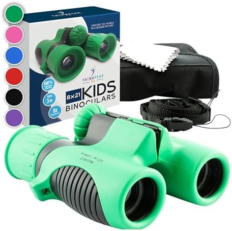 Think Peak Green Binoculars Science Toy for Kids Ages 3-12 Years - Real Compact Outdoor Adventure... | Amazon (US)