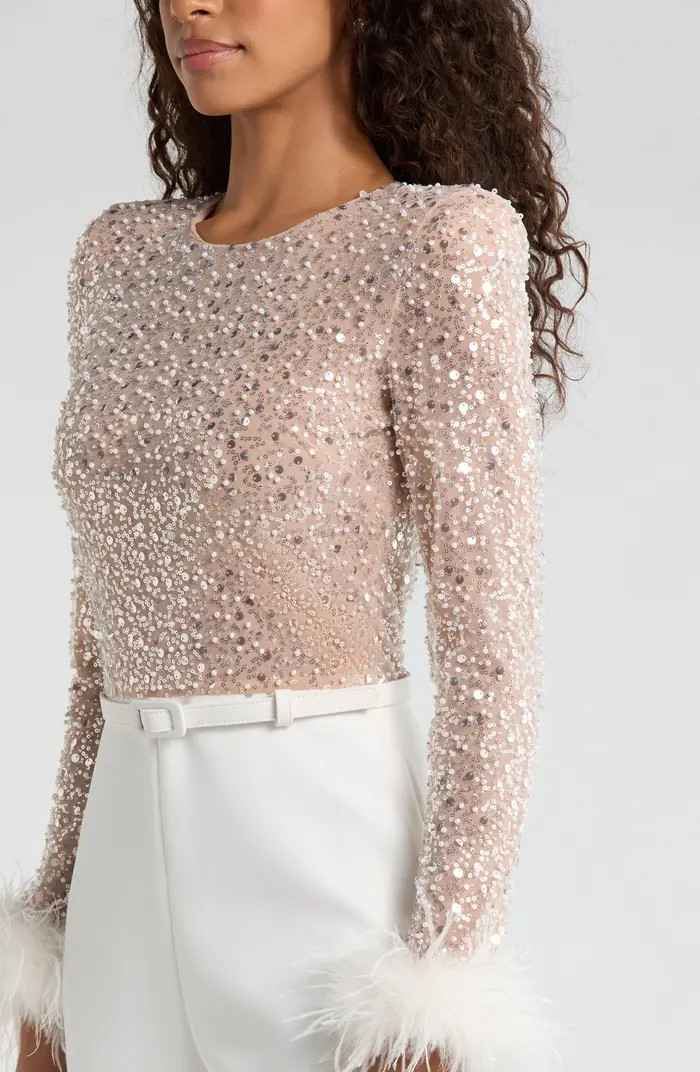 Amelia Sequin Flare Leg Jumpsuit | Nordstrom