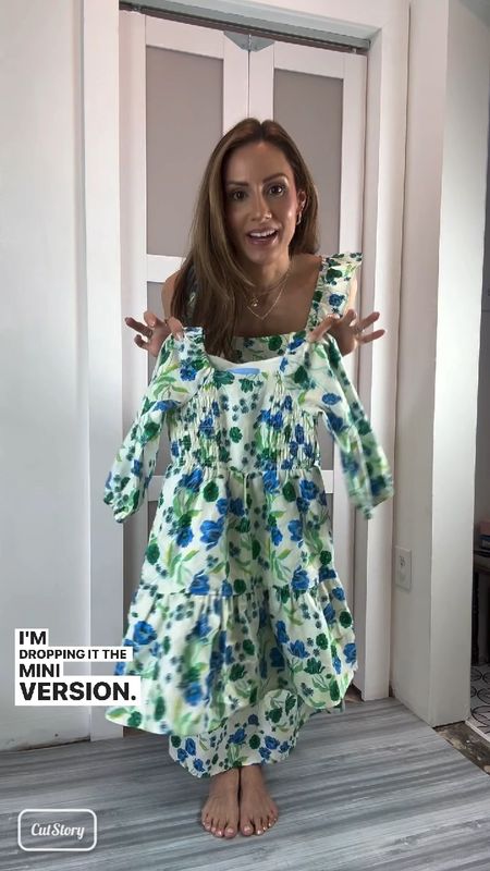 This blue and green floral maxi dress has spring written all over it and has been a top seller! I’m wearing an XS and I’m 5’4” for reference. The straps have elastic for comfort and adjustability and ruching on the side for extra comfort! Perfect for Easter, Easter brunch, dinner, vacay/cruise look, or even a boy baby shower! I had to get the mini version for Charli and she loooooves it!!! 

#LTKfamily #LTKVideo #LTKkids