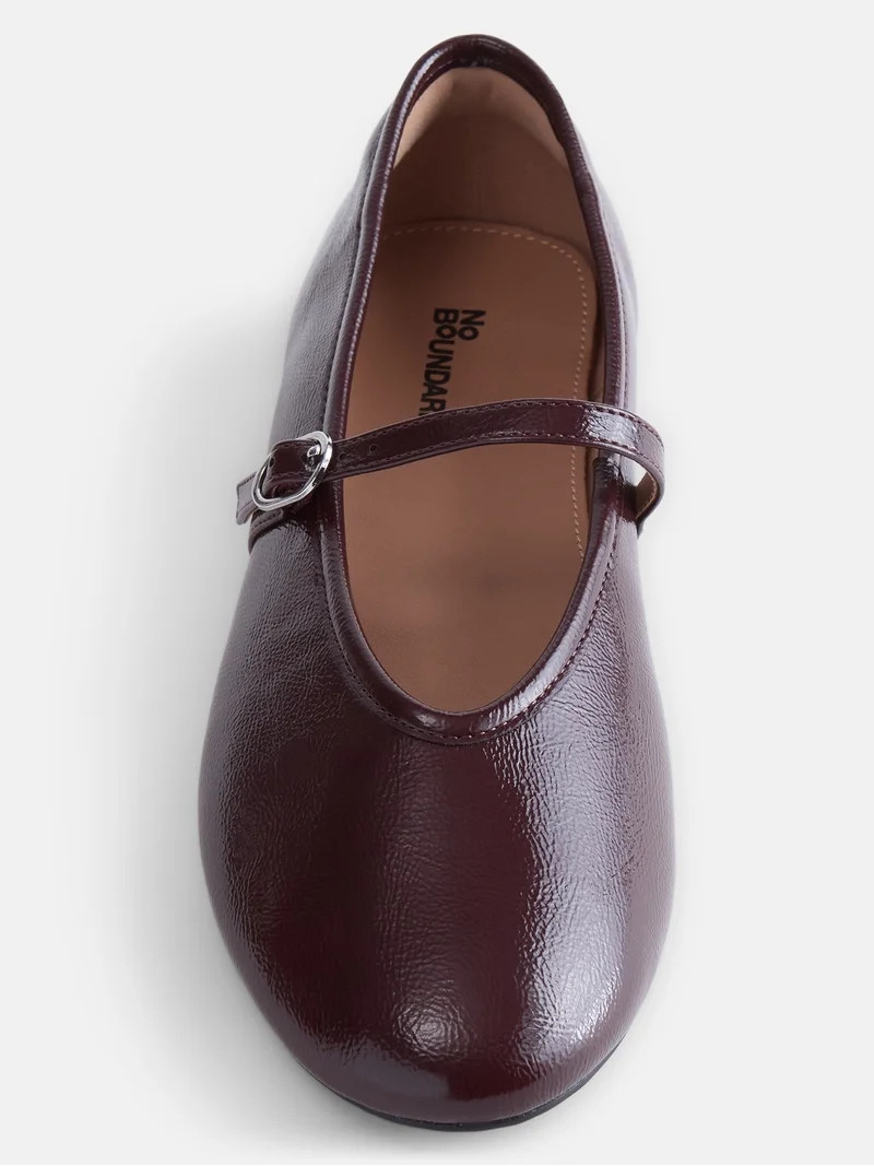 No Boundaries Women's Crinkle Mary Jane Flats | Walmart (US)