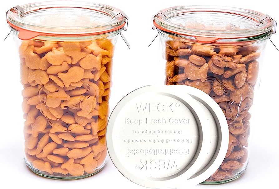 Weck Canning Jars 743 Sourdough Starter - Set of 2 Weck Mold Jars made of Transparent Glass - Eco... | Amazon (US)