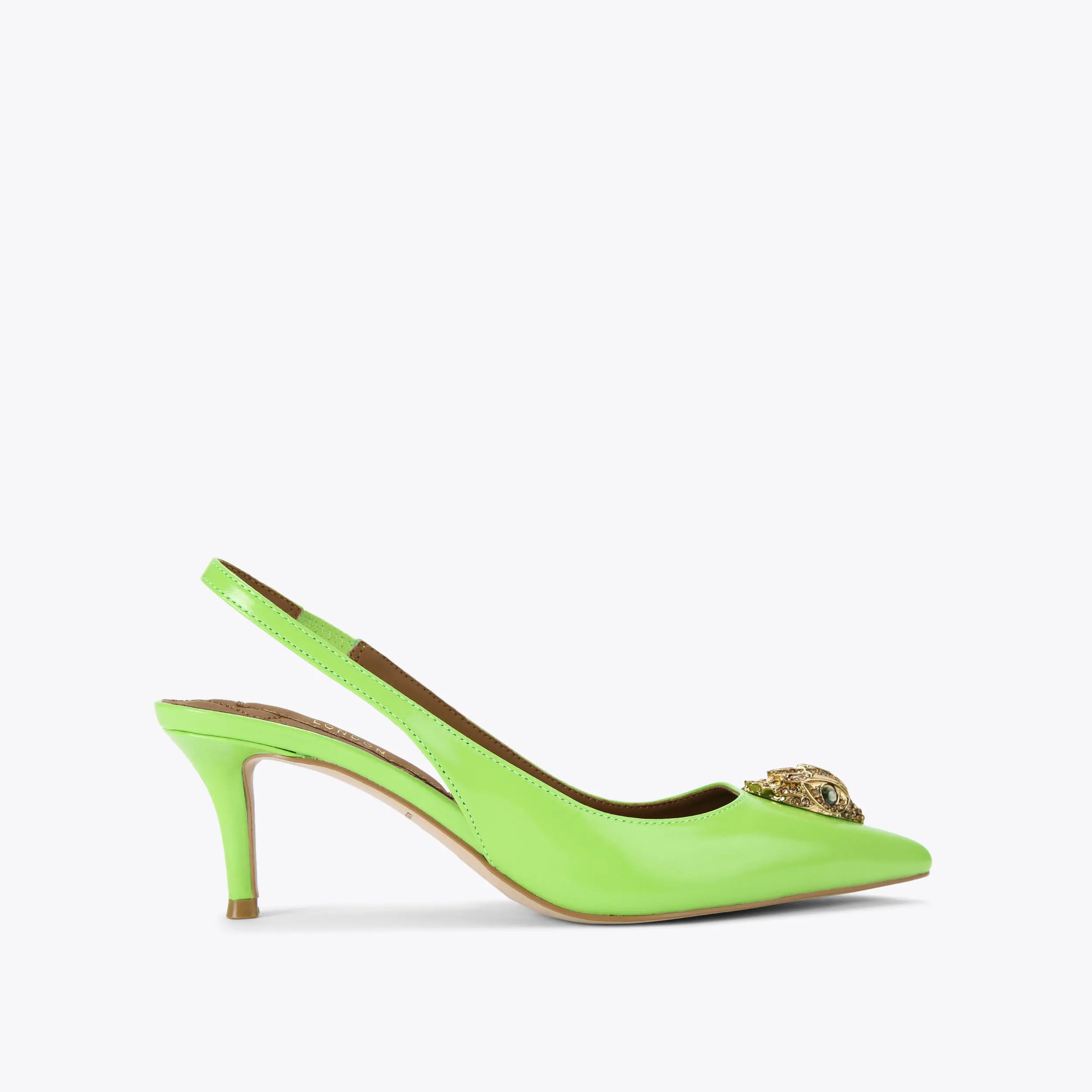BELGRAVIA SLING BACK Lime Green Slingback Heel by KURT GEIGER LONDON | Kurt Geiger UK