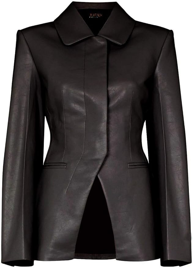 Fantus Grey, Black, Red, and Tan Blazer Coat Genuine Leather Jacket for Women Coat Style Slim Fit | Amazon (US)