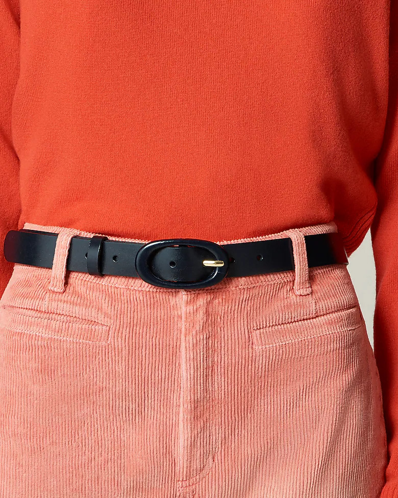 Tonal buckle belt in leather | J. Crew US
