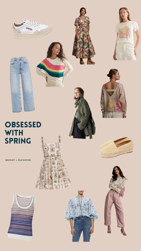 Spring outfit, Autry, J. Crew, sneakers, espadrilles, sweatshirt, Marine Layer, Anthropologie, sweater, Uniqlo, coat, Agra Bandito, sleeveless dress, dress, Alice + Olivia, floral, blouse, knit tank, Veronica Beard, jeans, Agolde, pants

#LTKstyletip #LTKSeasonal #LTKshoecrush