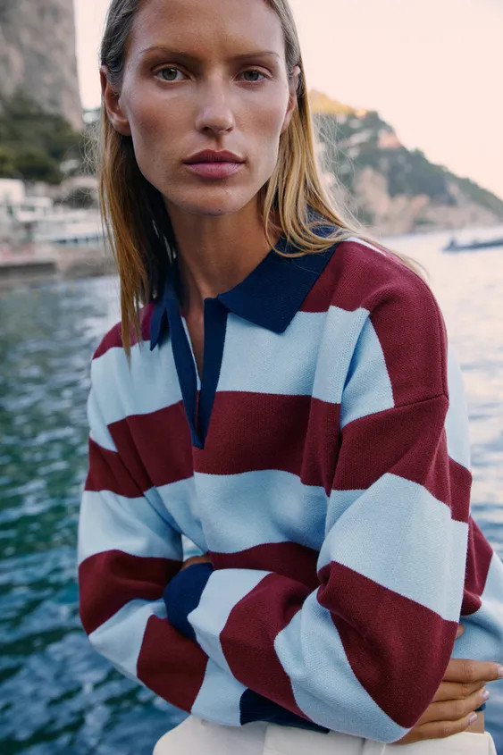 STRIPED KNIT POLO | Zara US