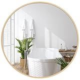 Americanflat 32" Framed Round Gold Mirror - Circle Mirror for Bathroom, Bedroom, Entryway, Living Ro | Amazon (US)