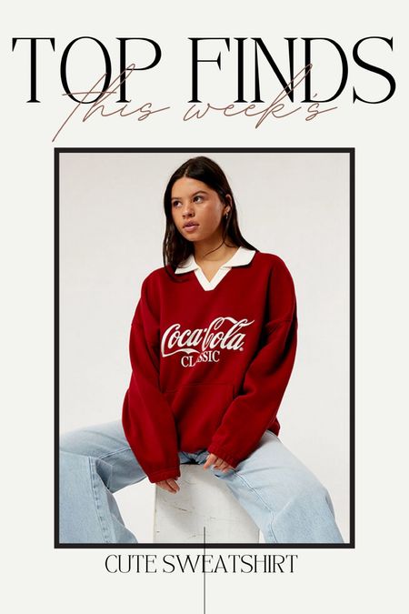 Cute aesthetic, Coca-Cola sweatshirt, preppy style, red sweater, cool girl style ❤️🥀🍷 

#LTKfindsunder50 #LTKMostLoved