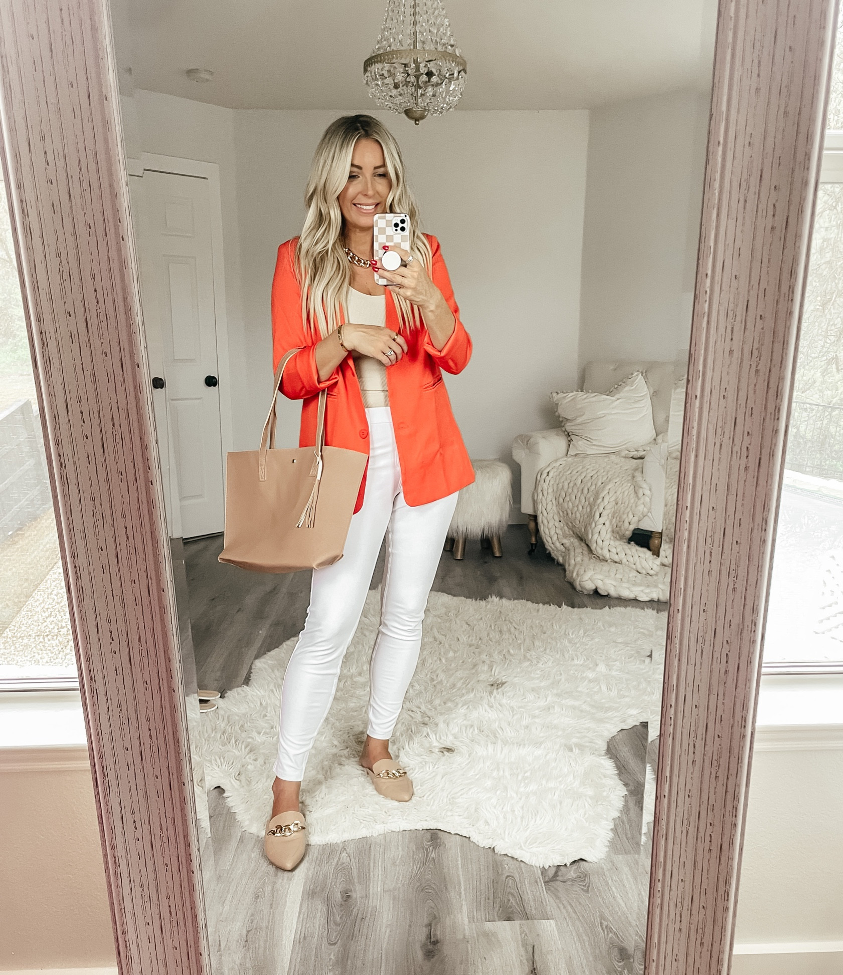 Blazer fits TTS, wear medium. Sized up to a large in the free people dupe tank top and white pants. Spring fashion. Work wear. Date night. 

#LTKsalealert #LTKFind #LTKworkwear