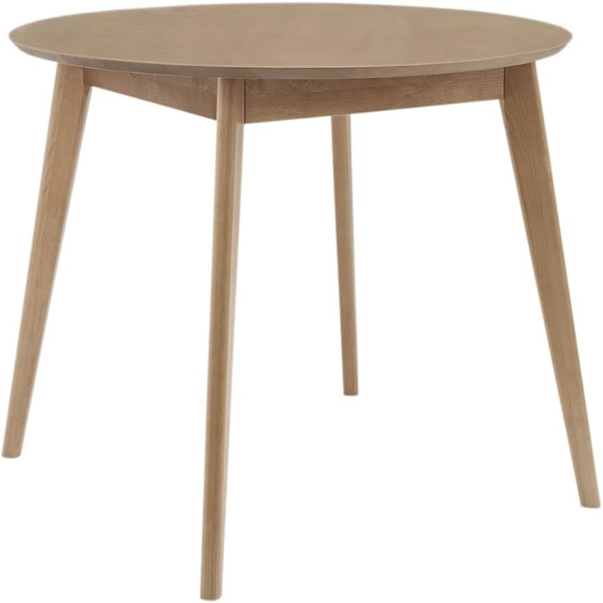 DAIVA CASA Orion 37 inch Round Wooden Dining Table Birch Circle Dinner Table Solid Wood Kitchen &... | Amazon (US)