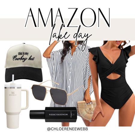 Amazon lake day outfit inspiration!! So cute!! 

Amazon, outfit inspiration, lake day, lake day inspiration, lake, lake outfit, swimwear, coverup, hat, Stanley, resort wear, beach day, vacation outfit, summer outfit 

#LTKStyleTip #LTKSwim #LTKTravel