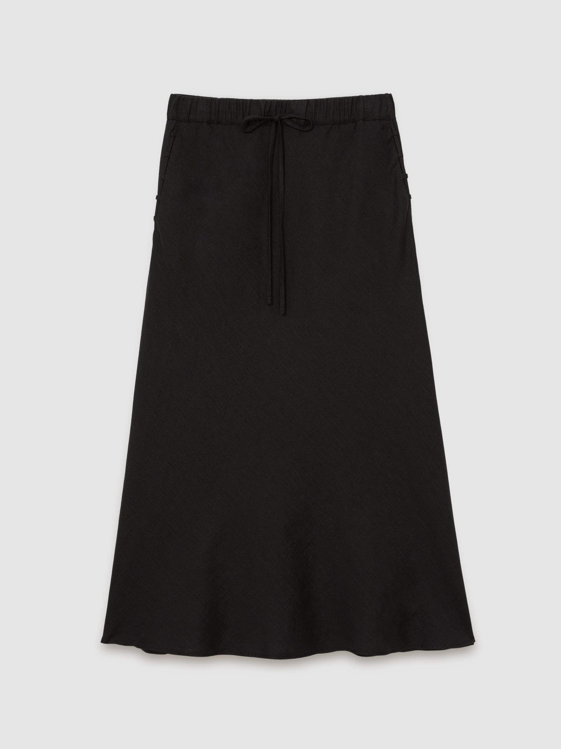 Slip Midi Skirt in Black | Reiss US