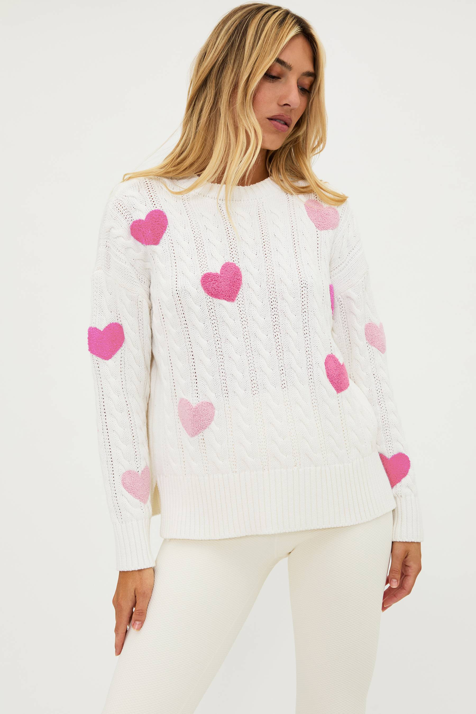 Callie Sweater XOXO Ivory Cable | Beach Riot