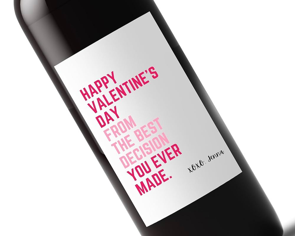Valentine's Wine Labels Gift for Him | Funny Wine Gift for Her | I Love You Gift for Soulmate | R... | Amazon (US)