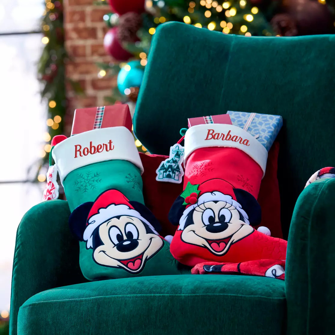 Santa Mickey Mouse Holiday Stocking – Personalized | Disney Store