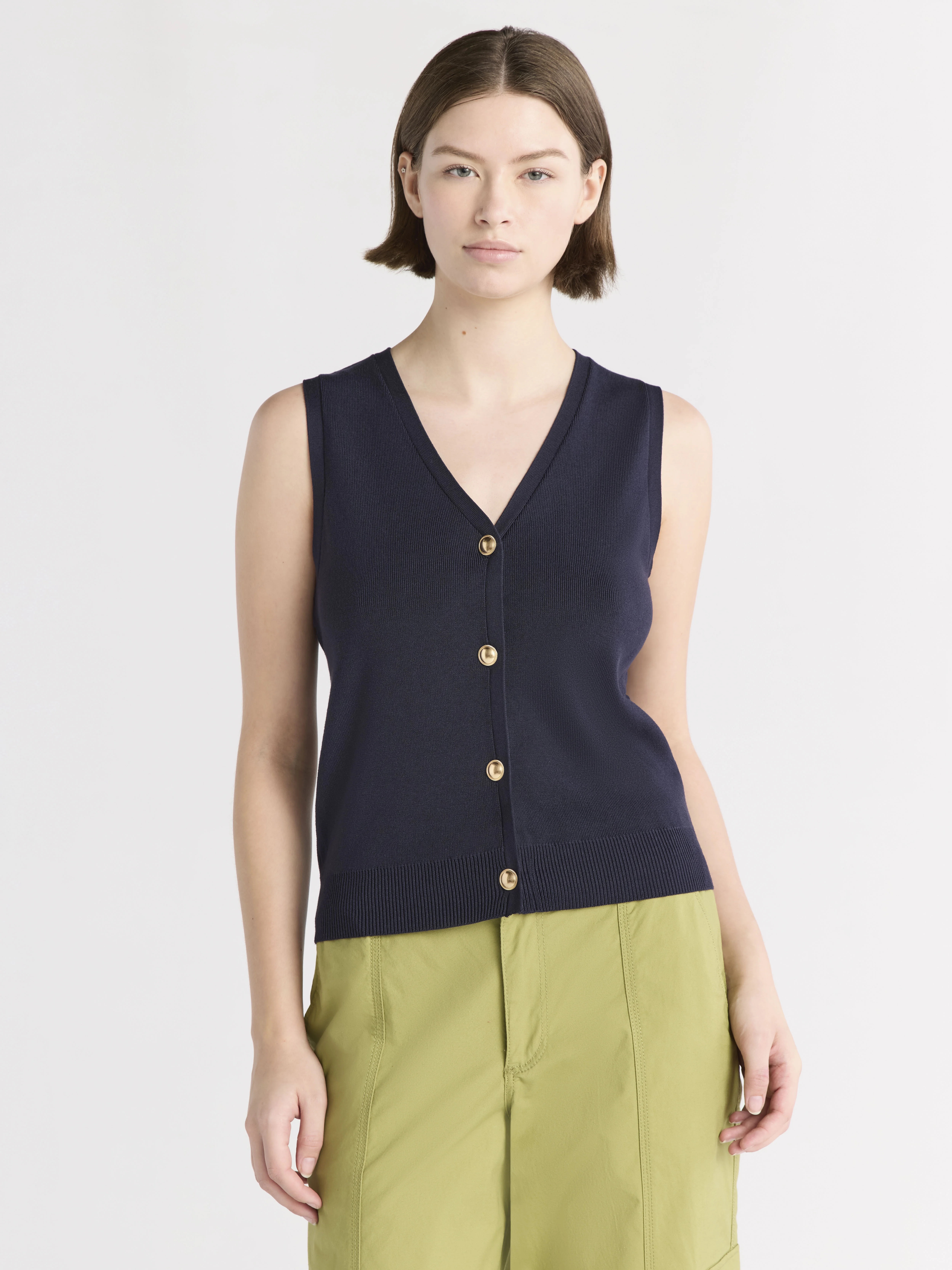 Free Assembly Women's Button Front Sweater Vest, Sizes XS-XXL | Walmart (US)