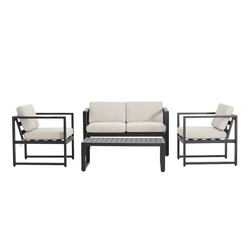 Zenas 4 Piece Sofa Seating Group with Cushions | Wayfair North America