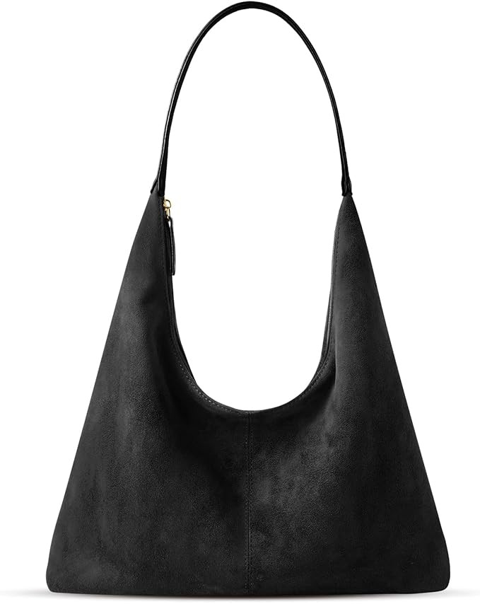 Suede Shoulder Bag for Women Suede Purse Boho Bags Slouchy Tote Bag Satchels Trendy Crescent Cros... | Amazon (US)