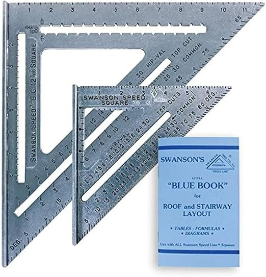 SWANSON Tool Co., Inc SW1201K Value Pack 7 inch Speed Square and Big 12 Speed Square (without lay... | Amazon (US)