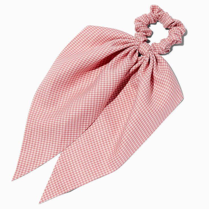 Mean Girls™ x Claire's Pink Houndstooth Long Tail Scrunchie Scarf | Claire's (US)