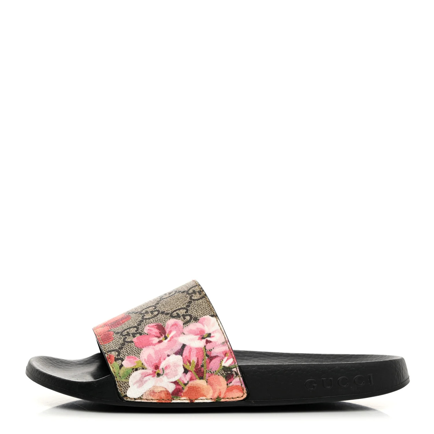 GG Supreme Monogram Blooms Slide Sandals 36 Beige Multicolor | FASHIONPHILE (US)