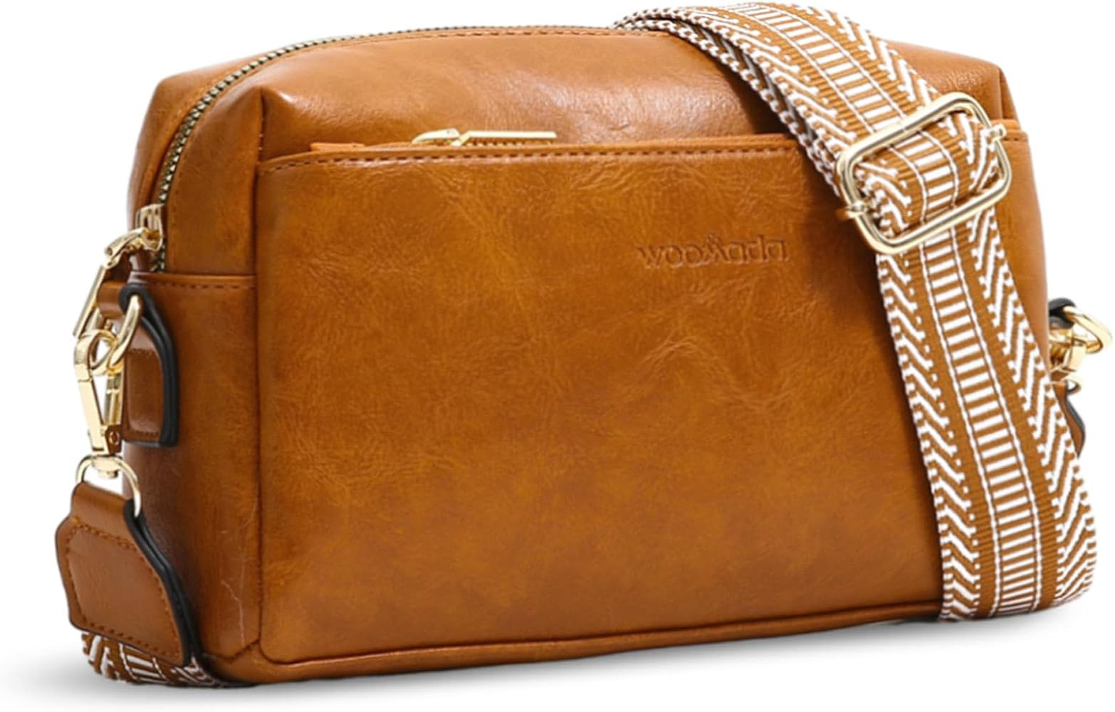 WOOMADA Crossbody Bags for Women Vegan Leather Purses Small Shoulder Handbags with Wide Strap | Amazon (US)