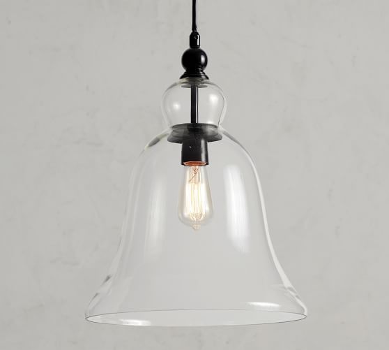 Large Rustic Glass Indoor/Outdoor Pendant | Pottery Barn (US)